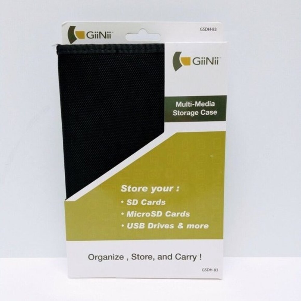 GiiNii Multi-Media Storage Case Black - SD MicroSD USB & More!